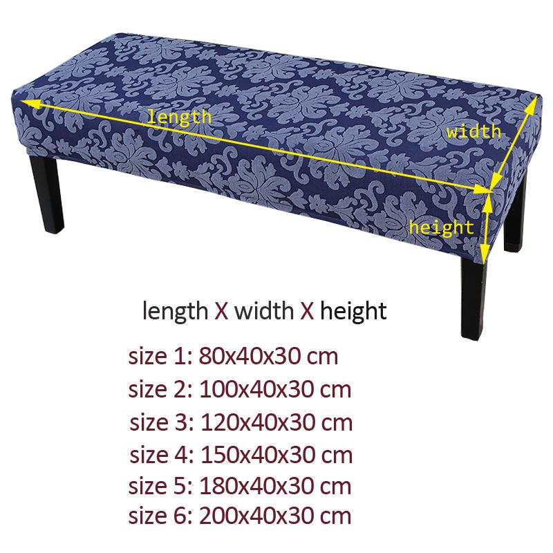 Luxury Jacquard Long Bench Cover Furniture Decoration Printed Elastic Stretch Material Protect For Pets And Kids