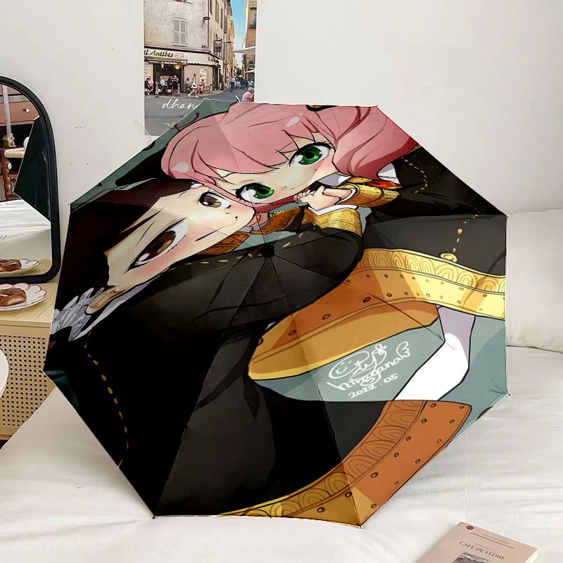 Cute anime spy Famliy Umbrella 8-Frame for Travel, camping, Casual Lightweight Portable Umbrella, Essential for every family Holidays Gift