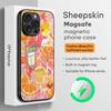Custodia Arancione per Telefono Cocktail Aperol Spritz Per iPhone 16 15 14 13 12 11 Plus Pro Max Lusso di Alta Gamma Magsafe Pelle di Pecora