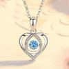 Yousheng 1 Set Hollow-Out Heart Necklace Bracelet Blue Rhinestone Necklace Love Heart Bracelet Women Jewelry Anniversary Valentine's Day Gift for Her