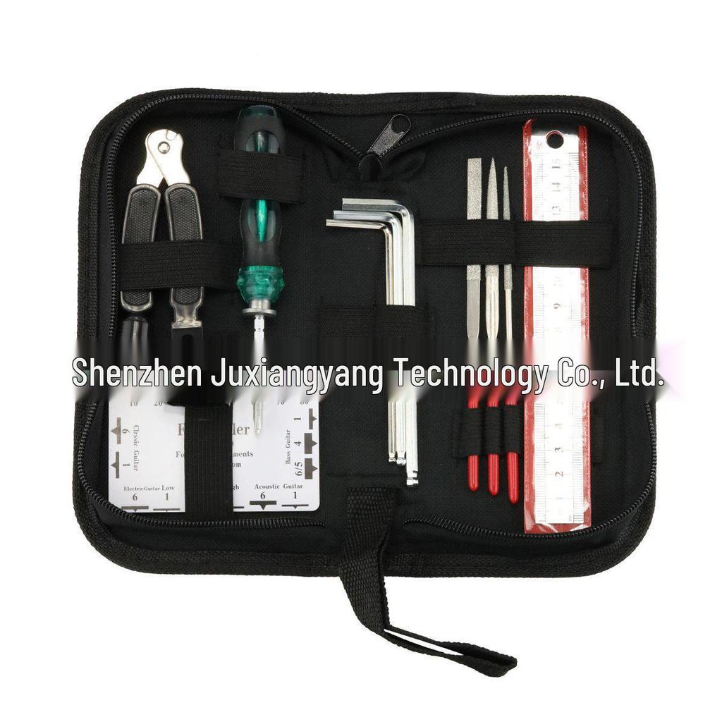 Guitar Repair Kit: 11-in-1 Tool Set with Wrench, File, String Gauge & Cutter, Fret Polisher, and Accessories