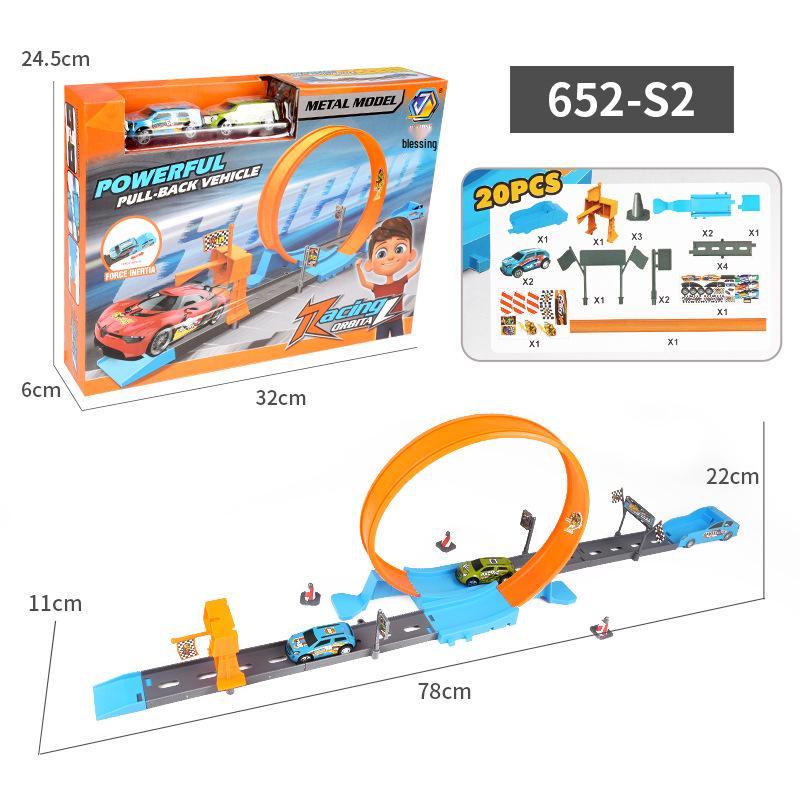 Boys' Metal Racing Toy Cars with Track Set