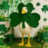 St. Patrick's Day Goose Outfit Green Shamrock Costume Fits 23 Inch Goose Statue for Festive Yard Lawn Decor