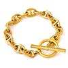 Bracelet for Men and Women, Anchor Chain, Toggle Clasp, Stainless Steel Chain, Hypoallergenic, Gold.