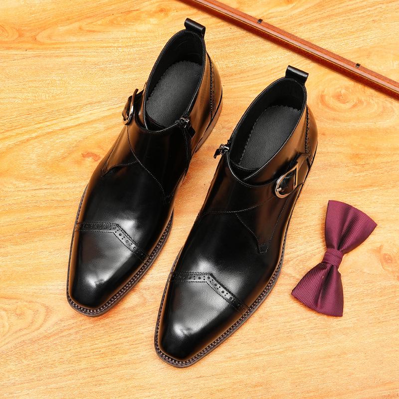 

Мужские модные кожаные ботинки-броги Мартин - Британский стиль, высокие, зимние ретро 41