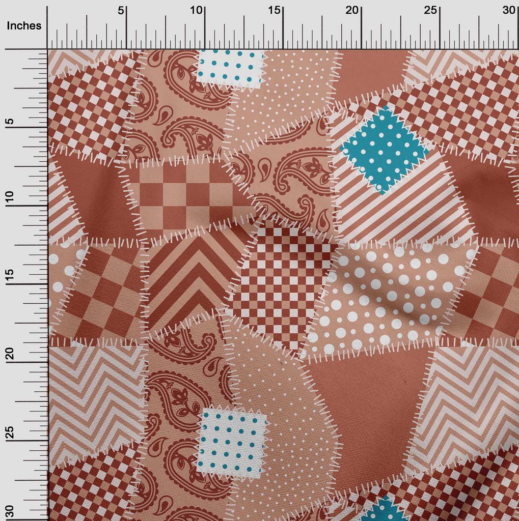 oneOone Cotton Flex Dark Peach Fabric Block Sewing Craft Projects Fabric Prints By Yard 40 Inch