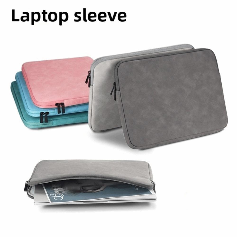 Zipper Laptop Sleeve Bag PU Leather Laptop Sleeve Portable Laptop Case Daily Commute