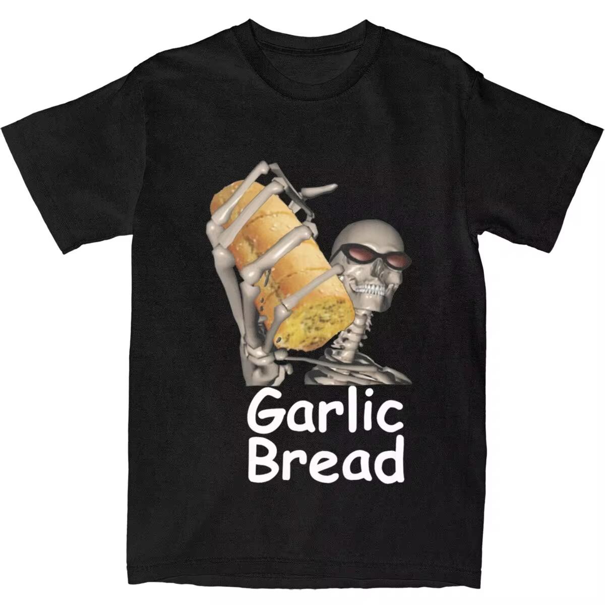 

Summer Couple T-Shirt Garlic Bread T Shirts Fashion Funny Skeleton Men Tshirt Summer Tees Y2K Women Funny Design Cotton Clothes XXXXL