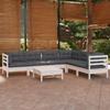 VidaXL Solid Pine Wood Garden Lounge Set 7 Pcs with Cushions Patio Furniture Outdoor Furniture Garden Furniture 3096690