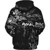 Fashion Novelty Hip-Hop Graffiti Print Men's Hoodies Hooded Sweatshirts Pullover Unisex Spring and Autumn