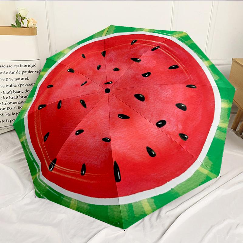 Watermelon with Intricate 8-Frame for Travel, Camping, Casual Lightweight Portable Umbrella, Essential for Every Family Holidays Birthday Gift