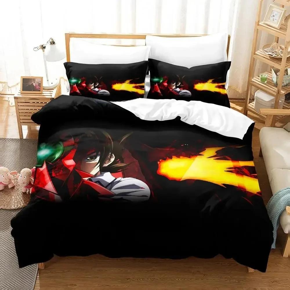 New Kawaii High School DxD Bedding Set Duvet Cover Sheet Printed Bed Set Pillowcase Bed Full Queen King Size Comforter Bedroom