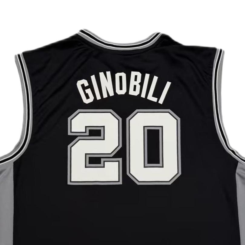 adidas NBA Ginobili Spurs 20 Jersey Pullover Printed Comfortable Home Sleeveless Casual Basketball Vest Unisex Tops 7818A-304-ANR514