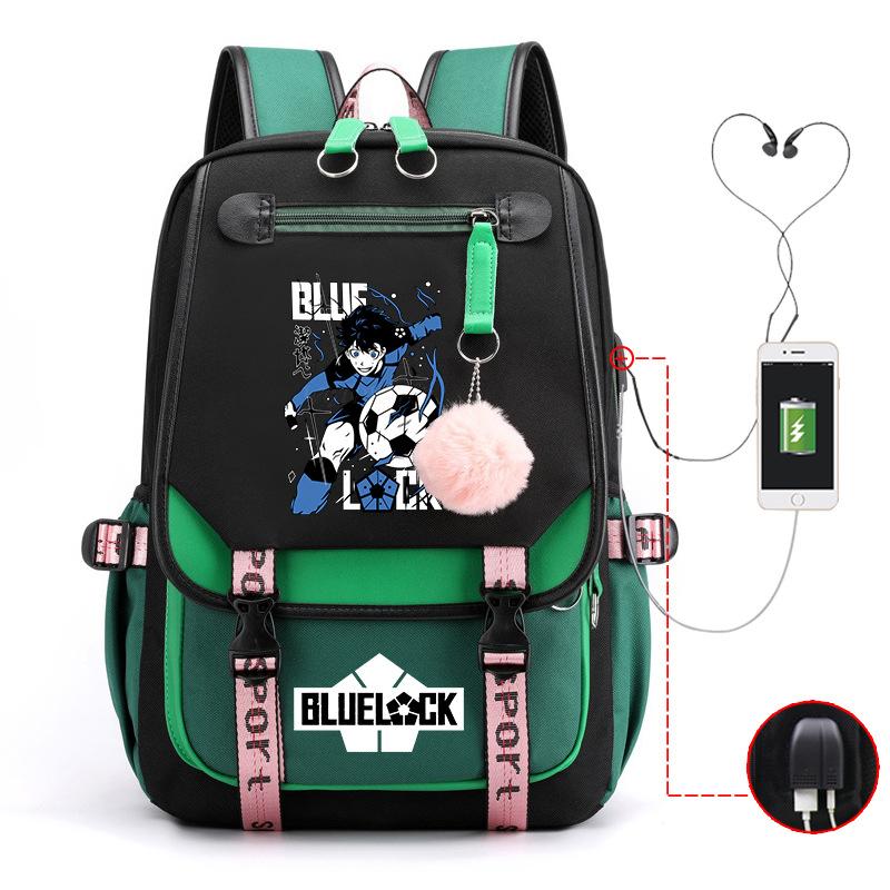 Anime Peripheral Teen Trend Backpack Multifunctional Usb Casual Student School Bag