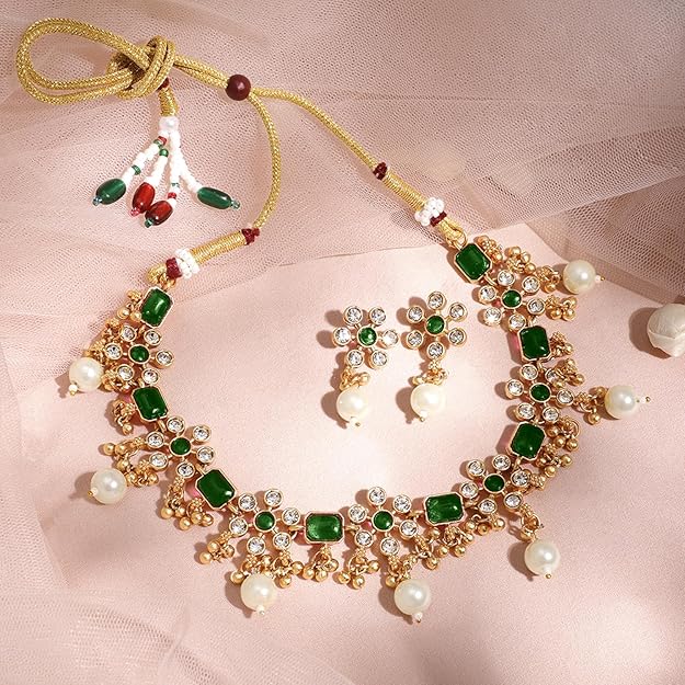 Necklace Set Gold Plated Traditional Stylish Jewellery Gift for Women & Girls