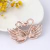 Elegant Small Swan Brooches with Rhinestones Unique Swan Pin Unisex Pins Alloy Texture Suitable for Fashionable Outfits