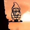 Stylish 1pc Metal Gnome Charming Sweet Garden Figurine Rustic Decor for Outdoor Home Garden a Fashionable Housewarming Present