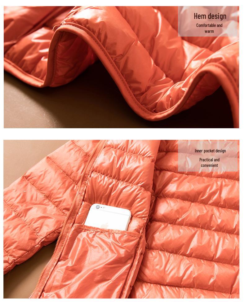 2023 Women's Lightweight Hooded Slim Down Jacket - Short, Fashionable, Plus Size, Autumn/Winter Outerwear