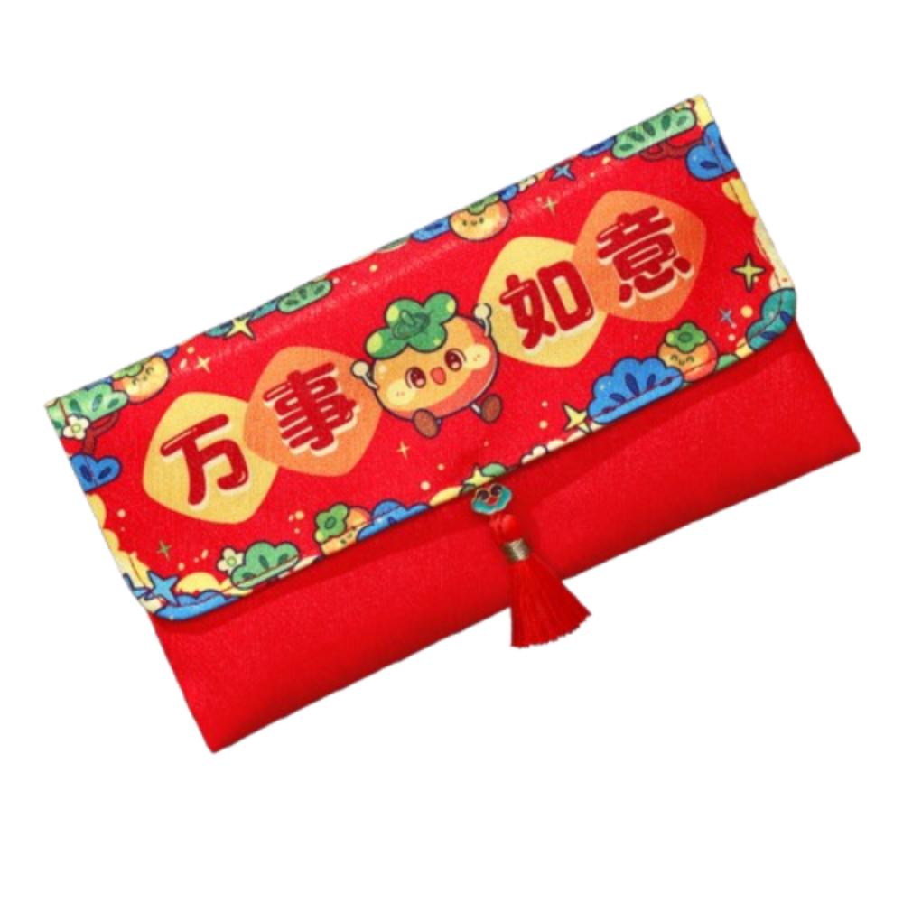 Traditional 2025 New Year Money Bag Cloth Red Pocket Cartoon Lucky Money Packet  Kids Gift