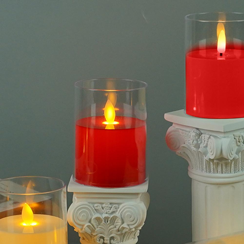 LED Electronic Candle Lights Battery Operated Candle Atmosphere Lamp  Flameless Candlesticks for Fireplace Xmas Halloween