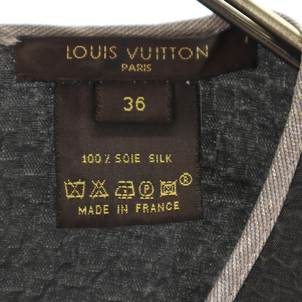 Louis Vuitton French Silk Short Sleeve Cut 36 Gray Women Used