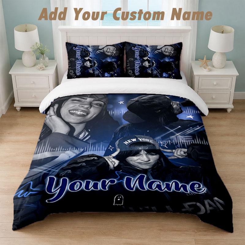Bedding Set 1 Duvet Cover 2 Pillowcases Billie Eilish Print Soft Bed Linen Bedroom Decor