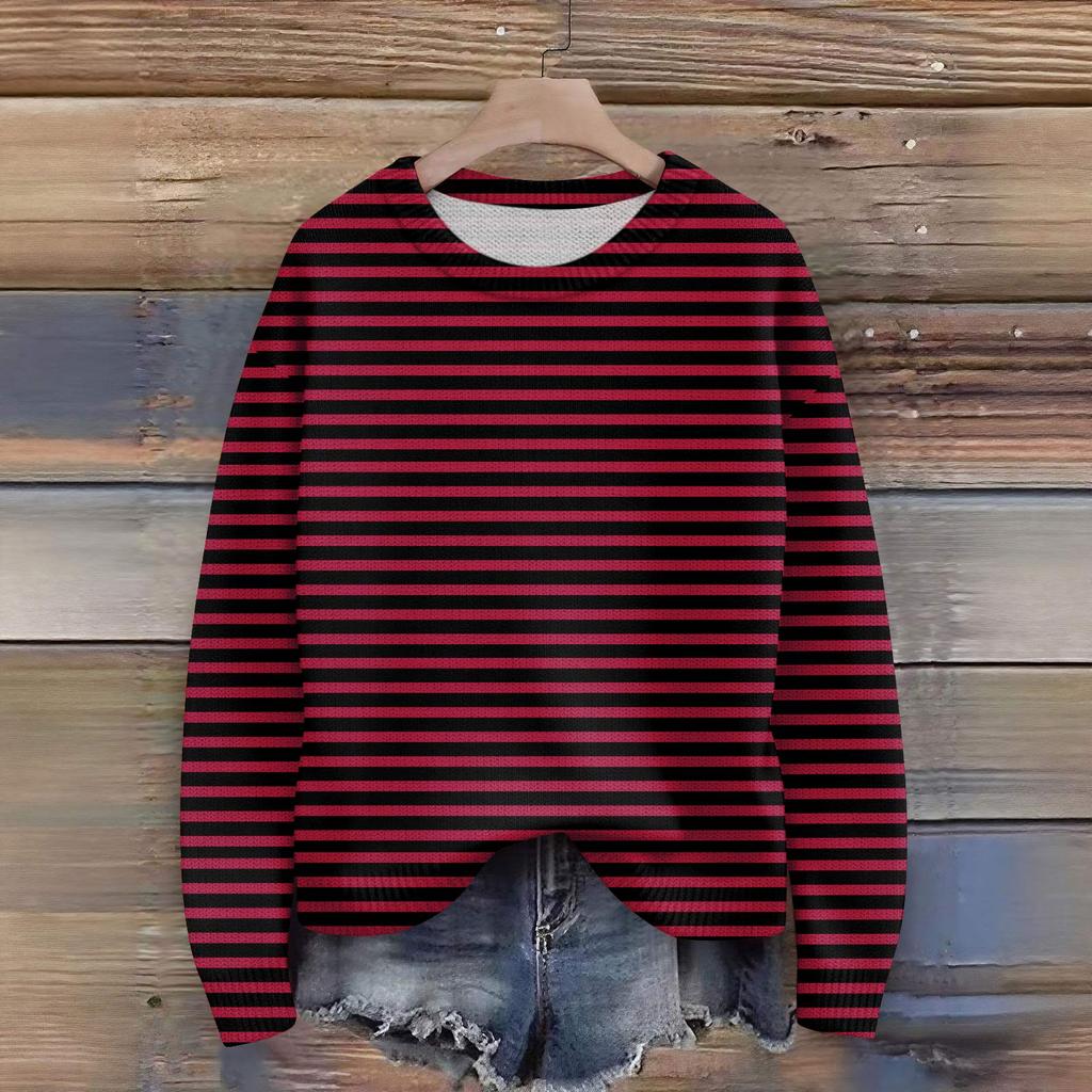 Maglioni Pullover a Maniche Lunghe da Donna Girocollo Casual Carino Stampa Maglia Maglione Oversize