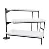 3 Tier Dessert Stand Fruit Display Tray Metal Frame Dishwasher Safe Easy Assembly and Disassembly Self Serve Pastry