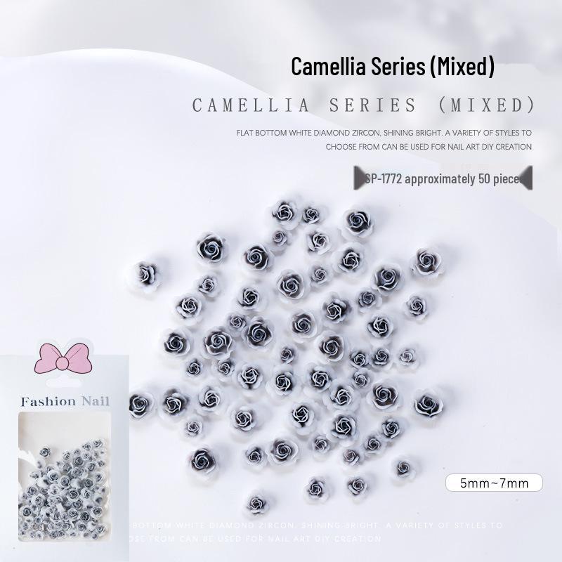 

Камелия 3D Смола Матовая Роза Украшения для Нейл-Арта, Плоское Дно, 50 Штук