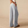 Women's Color Elastic Waist Wide Leg Pants, Casual Trousers for Daily Wear