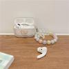 Airpods 1 /2 Generation Colored Beads Portable Chain Apple Bluetooth Protective Case 3Rd Generation Earphone Case Pro Three-Dimensional Love