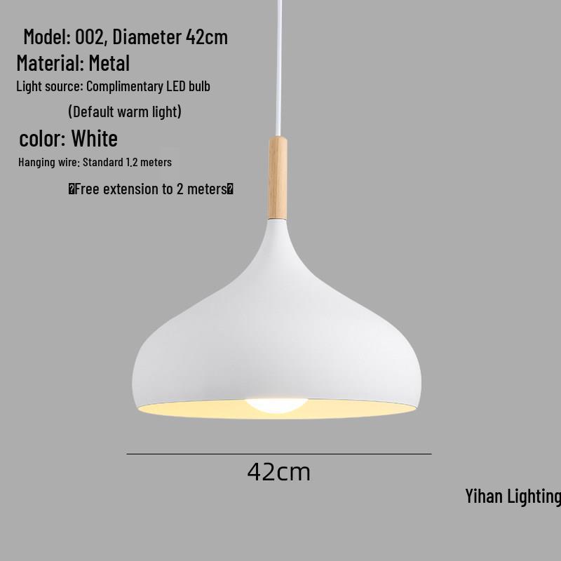 Modern Nordic Single-Head Pendant Light for Hotels, Bars, and Restaurants - Industrial Retro Style Lampshade.
