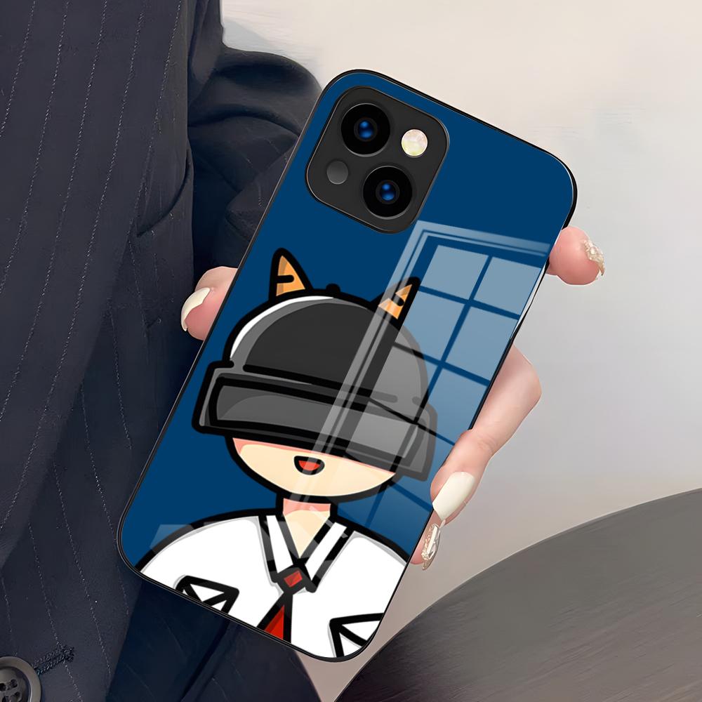 

Игровой чехол P-PUBG для телефона iPhone 17 Pro Max 15 Pro 16 14 Plus 12 13 Mini 11 Pro, противоударная стеклянная крышка iPhone17Air