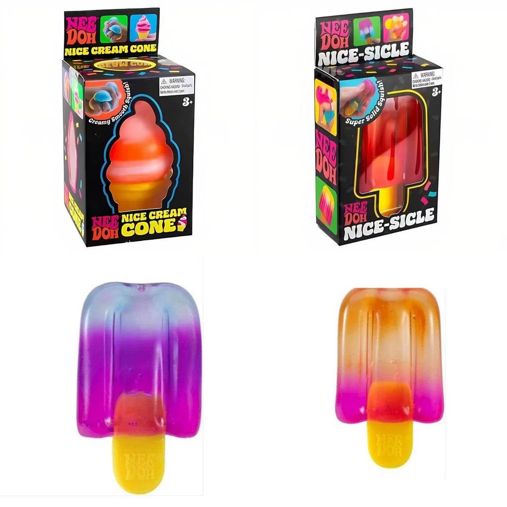 Needoh Pot à Glace Crème Glacée Cube Sensoriel en Silicone Pour Soulager le Stress et le Jeu Créatif