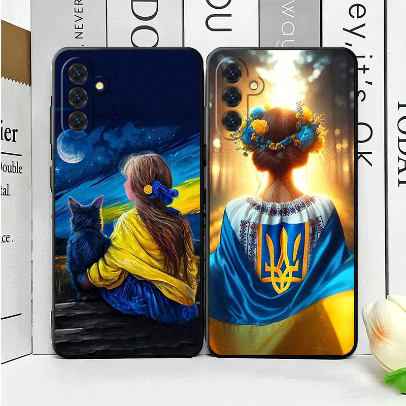 Blue Yellow Ukrainian Girl Soft Phone Case for Samsung A17 A37 A57 A16 A26 A36 A56 A15 A25 A35 A55 A14 A24 A34 A54 A13 A23 A33 A