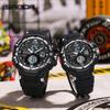 Sanda Multi-functional Waterproof Couple Sports Watches with Dual Display and Alarm Clock
