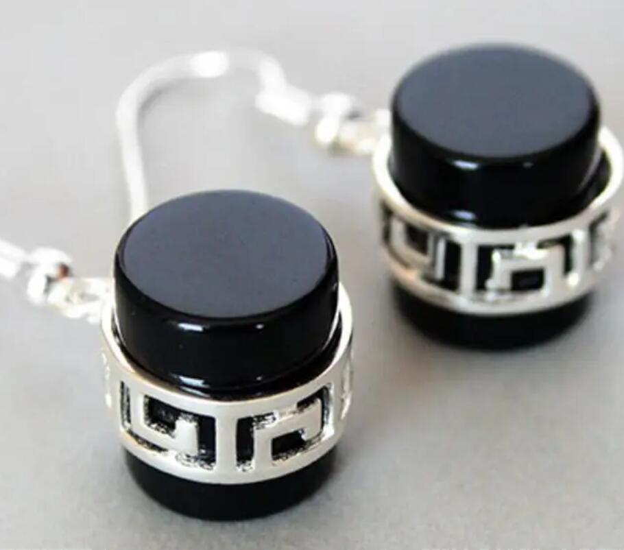 

ВИНТАЖНЫЕ СЕРЬГИ РУЧНОЙ РАБОТЫ НАТУРАЛЬНЫЙ ЧЕРНЫЙ Натуральный нефрит СЕРЕБРЯНЫЙ КРЮЧОК 925 ПРОБЫ