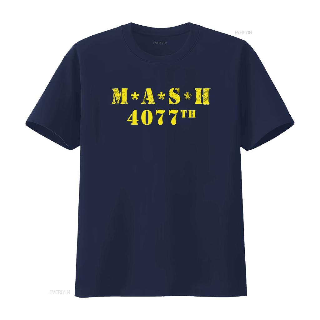Maglietta con Logo MASH 4077th per Stile Vintage Abbigliamento Casual vintage Lavata Unisex streetwear Abbigliamento leggermente di design Comoda