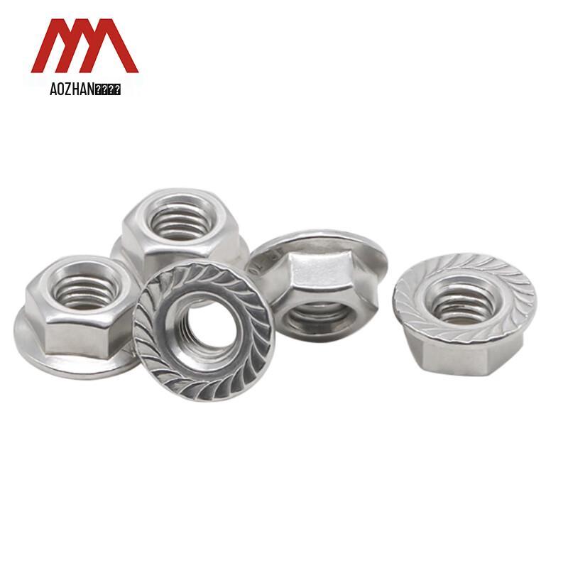 AOZHAN 304 Stainless Steel A2-70 Hex Flange Nut