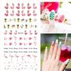 5 Sheets Summer Style Nail Water Decals Gradient Tropical Flamingo Stickers Fruit Watermeleon Nail A