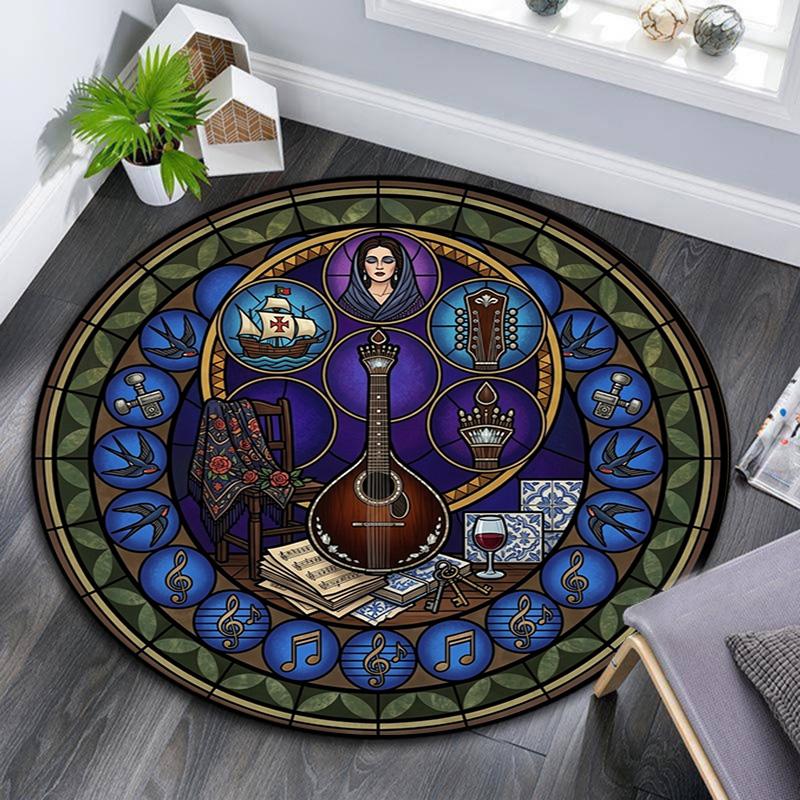 Celtic Musical Harmony Round Area Rug Under Office Chairs Bedroom Living Room Home Decor
