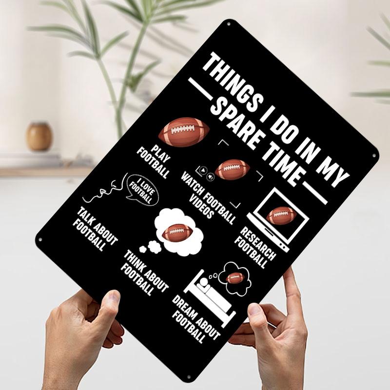 

American Football Funny Poster Customized Vintage Metal Signs Wall Art Retro Tin Plaque for Mancave Garage Decorations Wand Deko 7.9x11.8In(20x30cm)