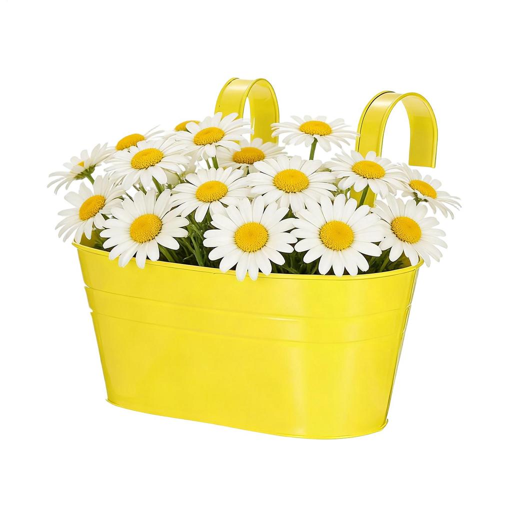 27cm Hangable Flower Pot Fence Hanging Flowerpot With Detachable Hook Metal Iron Plant Pot Holders Double Hook Hanging Flowerpot