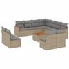 VidaXL Salon de Jardin avec Coussins 12 pcs, Canapés de Terrasse, Ensemble de Meubles de Patio, Mobilier d'Extérieur, Beige 3258496