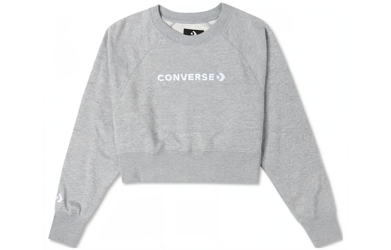 Converse Sweatshirts Women s Light Gray Crew Neck Moderate Other 10024731-A02 L