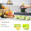 16in1 Manual Vegetable Chopper Multifunctional Slicer Shredder Grater Cutter Hand Operated Green/Gray Kitchen Gadget