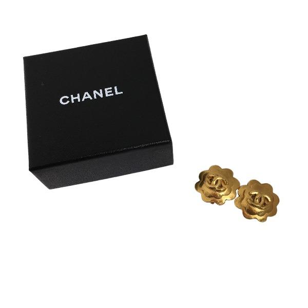Chanel Large COCO Mark Earring  Gold Women Used