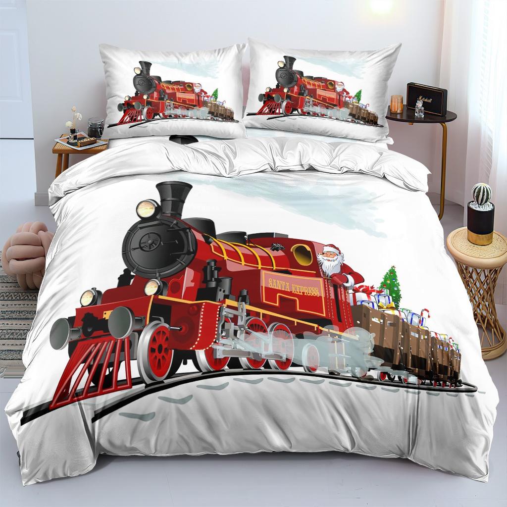 Duvet Cover Pillow Cover Cartoon Train Bedding Set Farm Duvet Set Adult Boy Girl Bedroom Decoration Kids Birthday Gift
