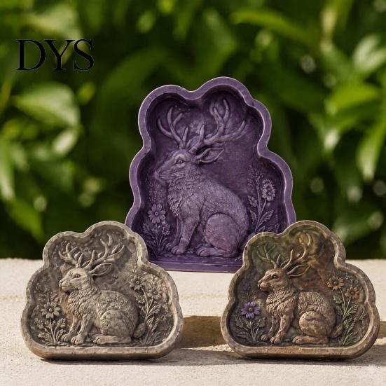 Cement Crafting Tools for Garden Woodland Legends Stepping Stone Mold, Silicone Reusable Casting Animal Shape Molds Mold Path Backyard Decor Concrete
