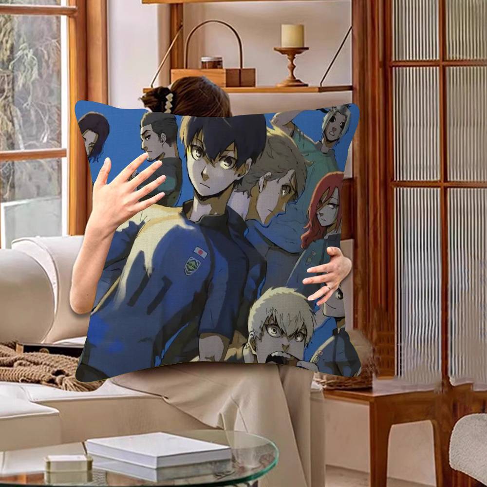 Japan Anime B-Blue Lock Office Cushion Pillowcase Car Cushion Cover45X45CM Lumbar Pillowcase Sofa Pillowcover